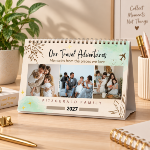 Personalized desktop calendar – family adventure calendar template