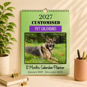 Personalized desktop calendar – German Shepherd dog calendar template