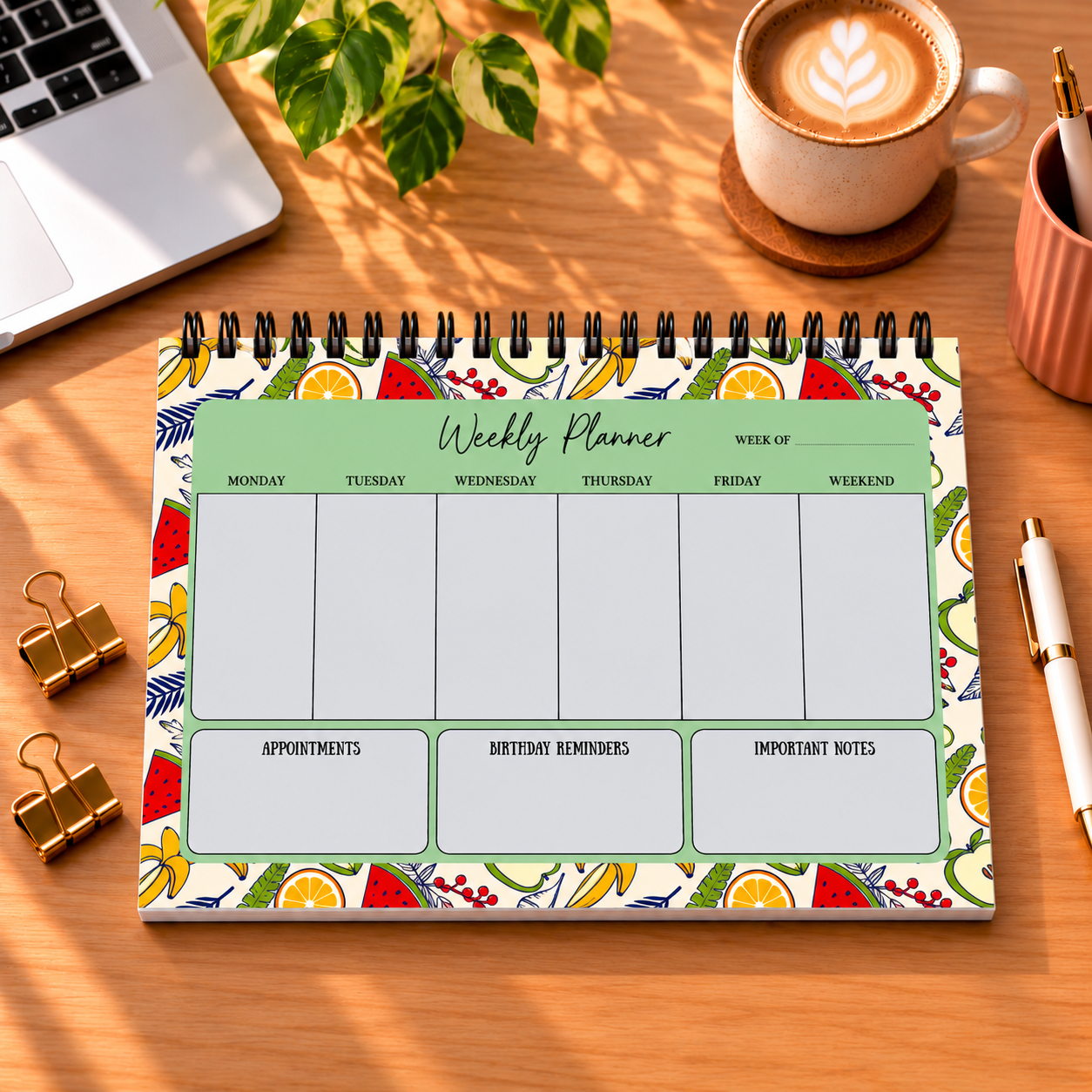 Weekly Planner – Colourful Fruit Design