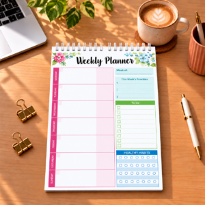 Weekly Planner – Soft Floral Design